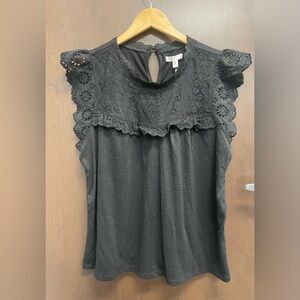 Women's LC Lauren Conrad Mixed Media Flutter Tank Top. Size - XL. BNWT 💙